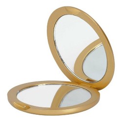 Espejo doble con aumento dorado